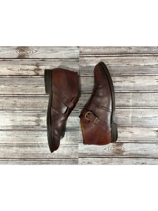 Salvatore Ferragamo  Single Monk Strap Ankle Boots sz 11 D color brown RARE VGT main image 8
